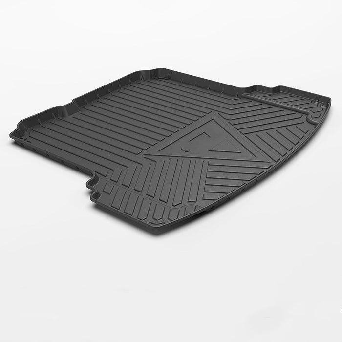 Black Carbon Fiber Pattern Car TPE Trunk Pad Floor Mats