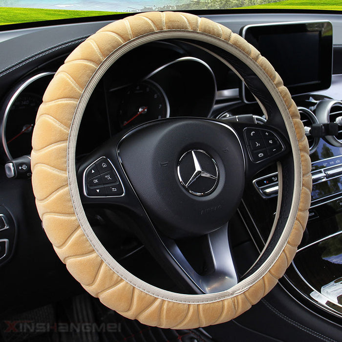 Car plush steering wheel cover