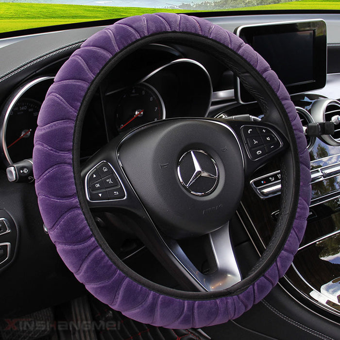 Car plush steering wheel cover