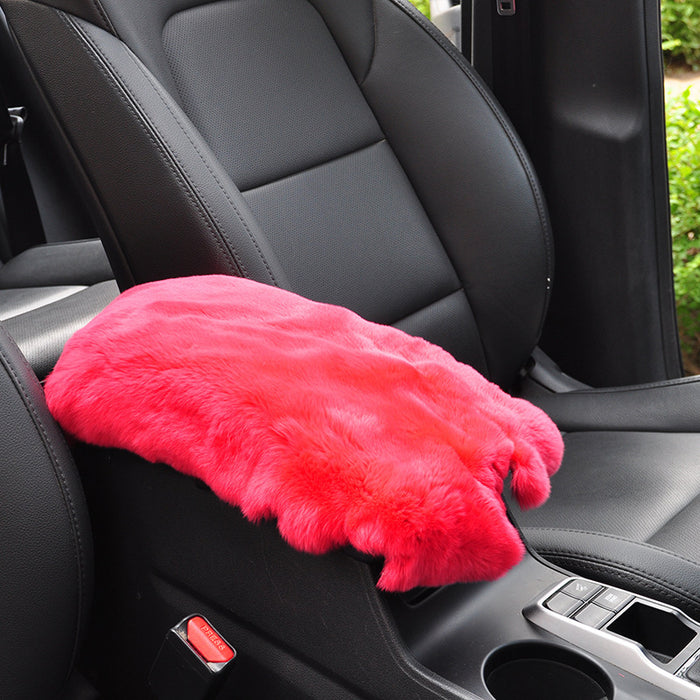 Car Mats Winter Rex Rabbit Fur Cars Armrest Cushion Center Armrests Box Mat Outdoor Travel Throw Pillows Plush Cute Pillow