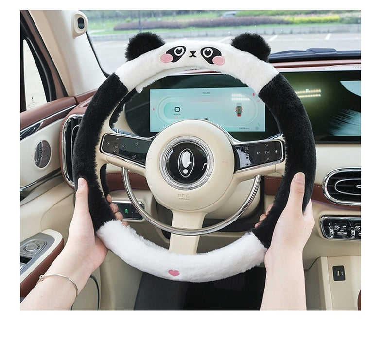 Autumn And Winter Car Steering Wheel Cover Plush Cartoon Thermal