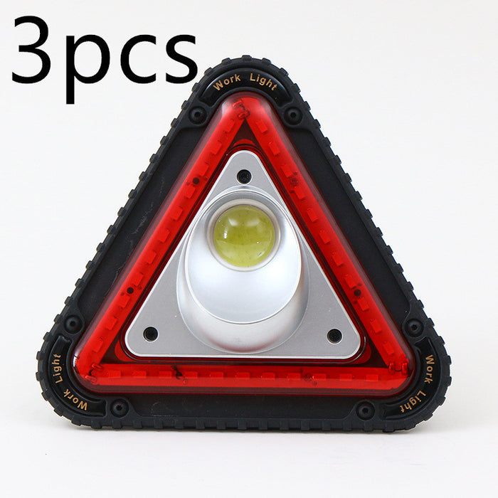 Triangular red warning light