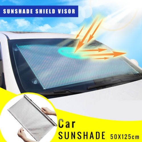 Automatic Winding Car Front Rear Sunshade Car Supplies Supermarket Laser Sun Block car organizer