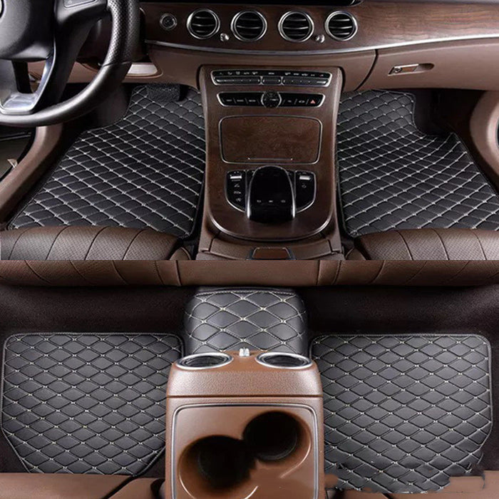 Universal Right Rudder Foot Pad Leather Quilted Embroidered Full Surround Floor Mats