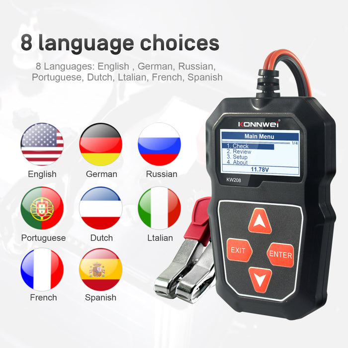 Konnwei Kw208 Car Battery Battery Resistance Tester Diagnostic Tools