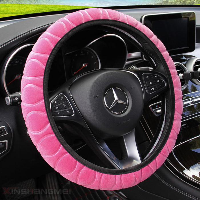 Car plush steering wheel cover