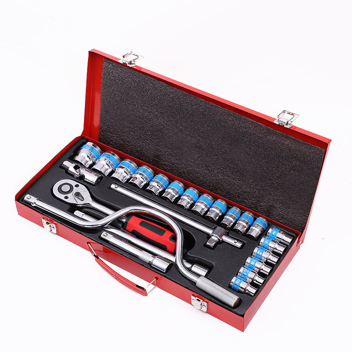 24-piece Curved Bow Car Repair Wrench Combination Suit Mechanical Household Sleeve Hardware Kits Suit Diagnostic Tools