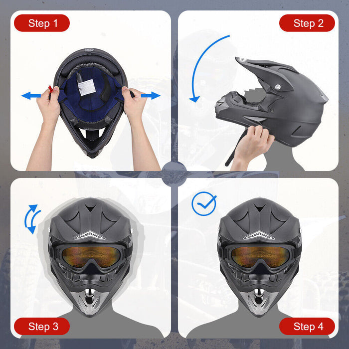 Motocross Helmet Motorcycle MX Off Road Street Dirt Bike ATV Open Face DOT