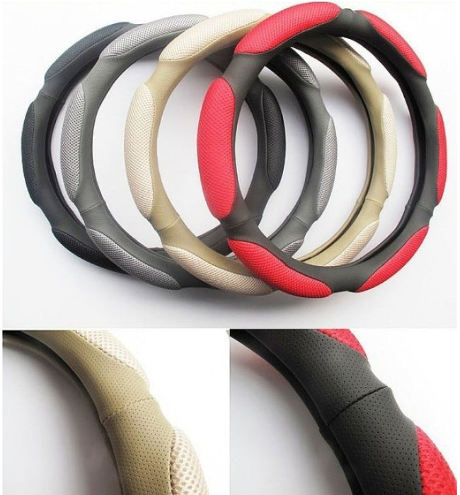 PU leather steering wheel cover