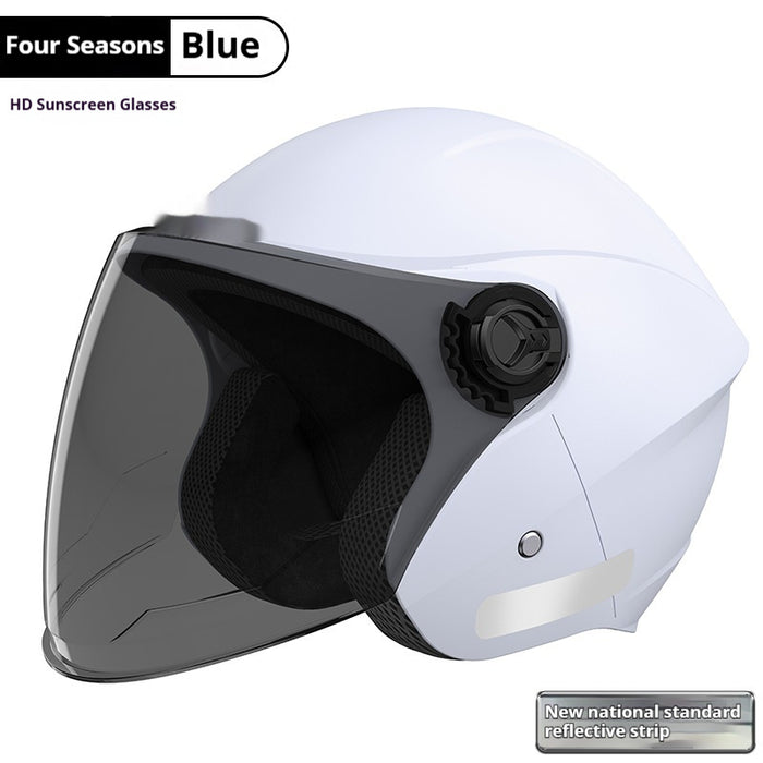 Electric Motorcycle Keep Warm And Windproof In Winter Helmet