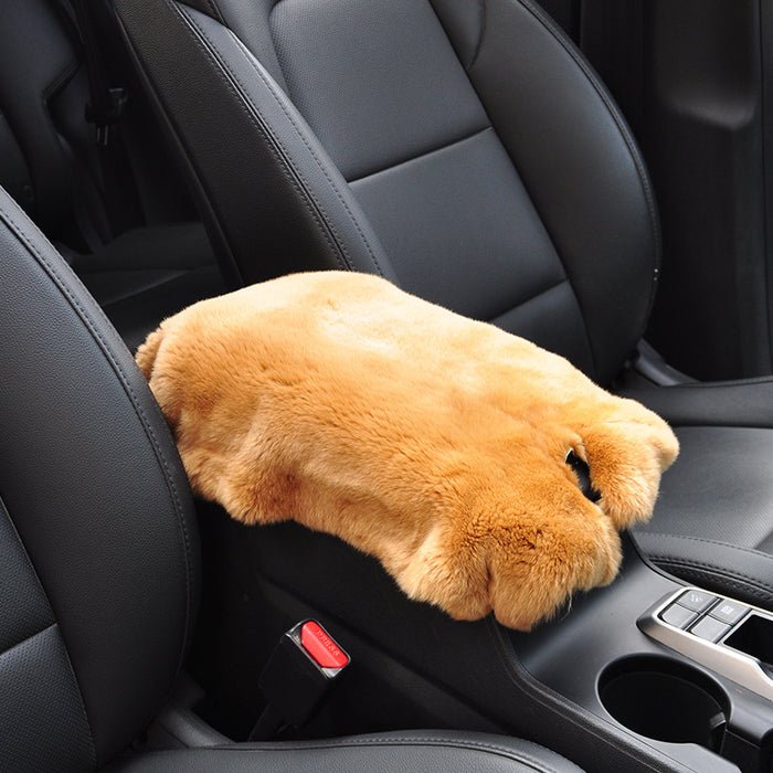 Car Mats Winter Rex Rabbit Fur Cars Armrest Cushion Center Armrests Box Mat Outdoor Travel Throw Pillows Plush Cute Pillow