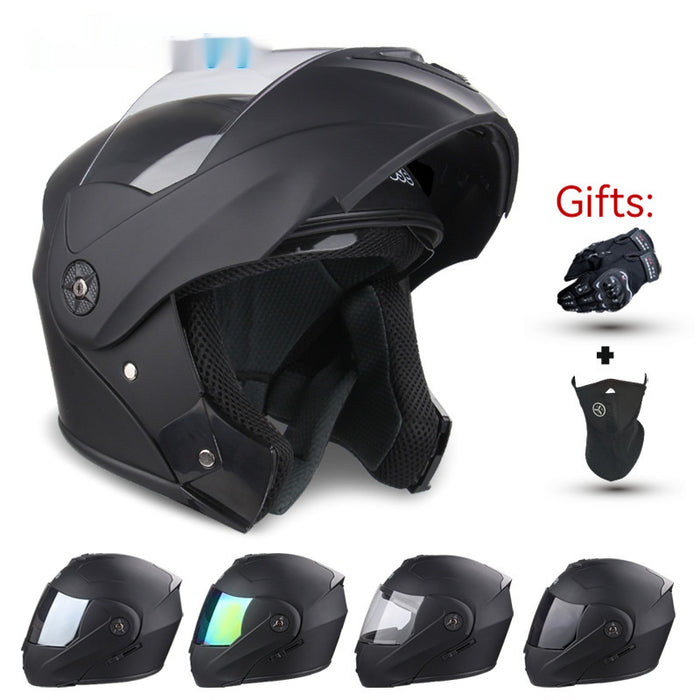 Electric Motorcycle Double Lens Exposed Men And Women Motorcycle Helmet