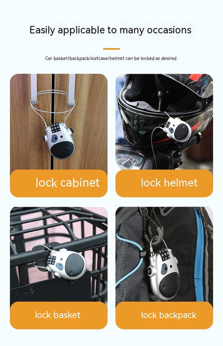 Bicycle Motorcycle Wire Rope Cow Lock Retractable Helmet Lock