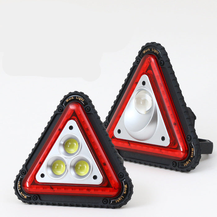 Triangular red warning light