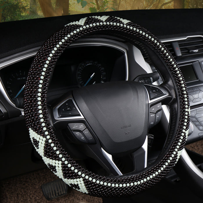 Small Card Light Wooden Bead Steering Wheel Cover