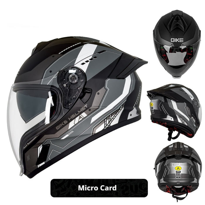 Double Lens Big Tail Motorcycle Helmet