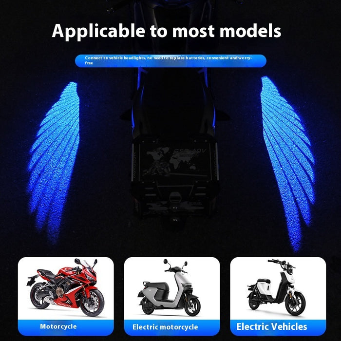 Motorcycle Down-corner Lamp Angel Wings Projection Chassis Modified General Ambience Light