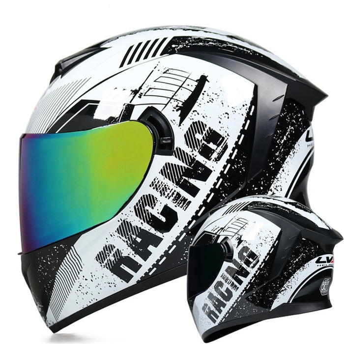 Men's And Women's Full Face Helmet Double Lens Motorcycle Helmet