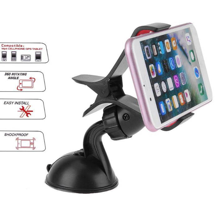 Car phone holder with clip GPS Navigator PVC suction cup bracket