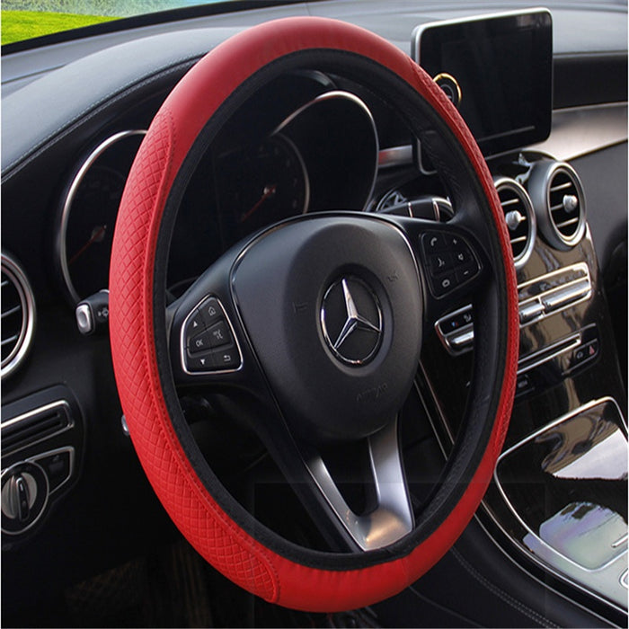 Fiber leather double round steering wheel cover