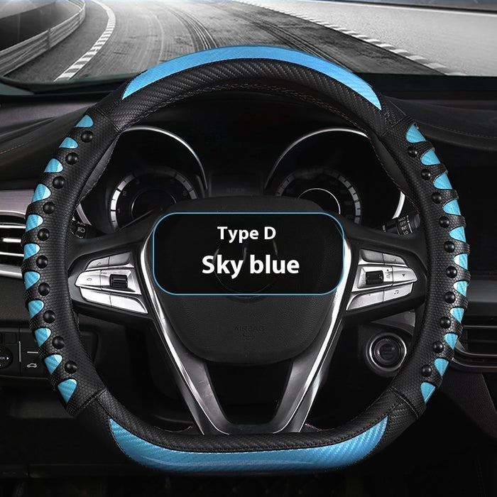 Leather Silicone Four Season Car Accessories Steering Wheel Cover