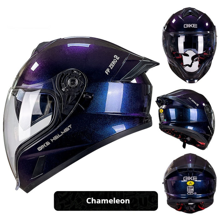 Double Lens Big Tail Motorcycle Helmet