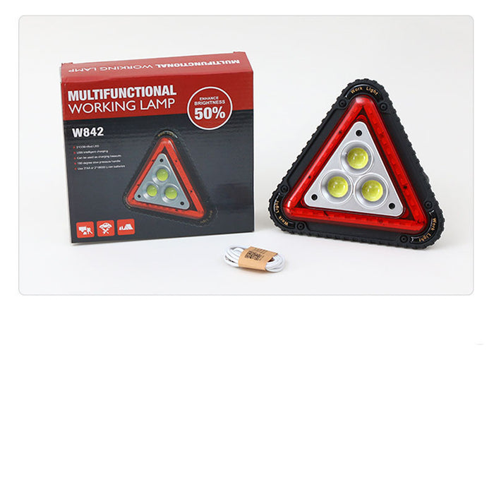 Triangular red warning light