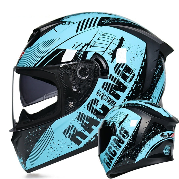 Men's And Women's Full Face Helmet Double Lens Motorcycle Helmet