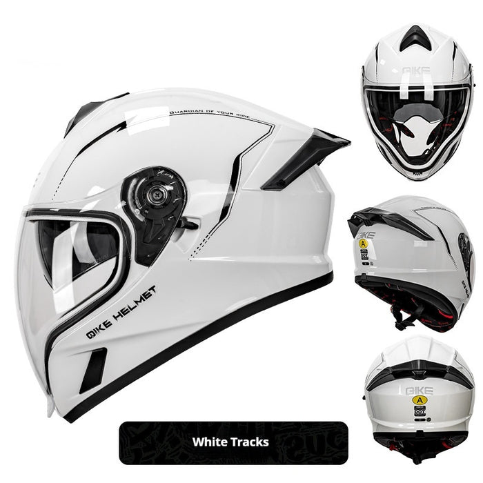 Double Lens Big Tail Motorcycle Helmet