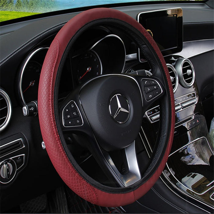 Fiber leather double round steering wheel cover