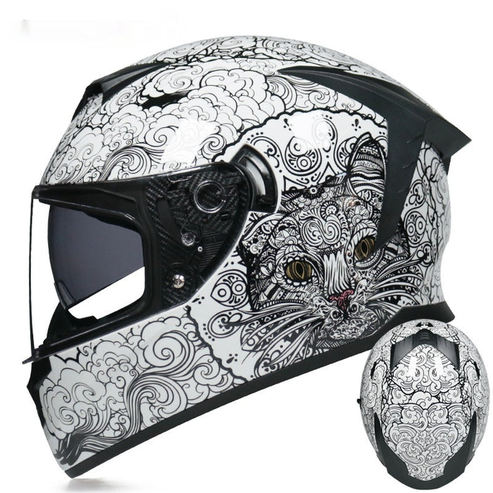 Men's And Women's Full Face Helmet Double Lens Motorcycle Helmet