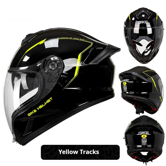 Double Lens Big Tail Motorcycle Helmet