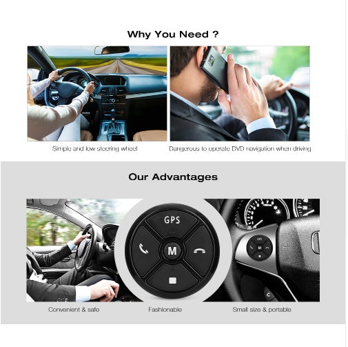 Wireless universal multifunction Steering wheel button remote control Control modified Android navigation universal Convenient control