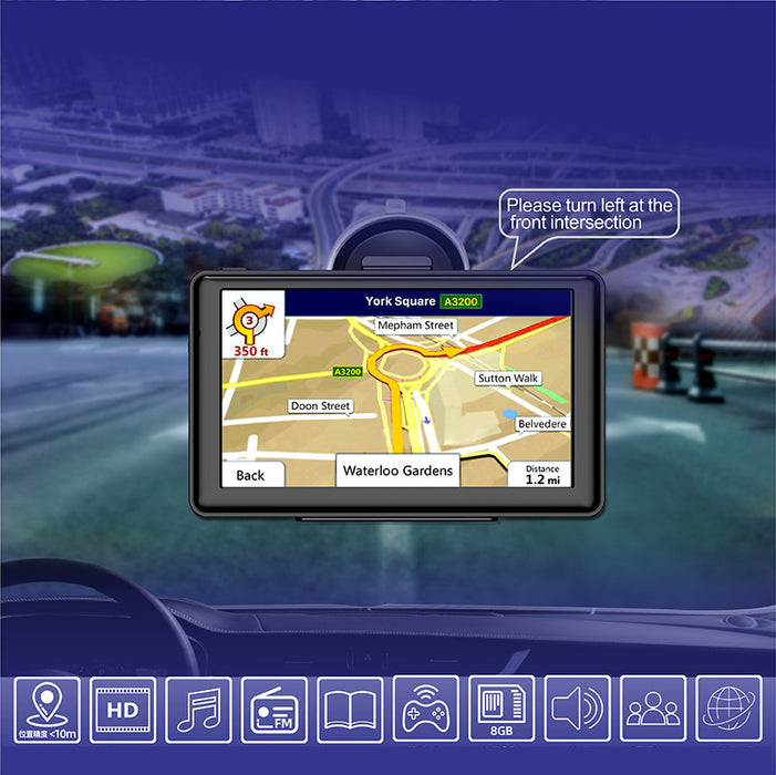 J702 256m8G Portable 7-inch GPS Navigator FM Transmitter Optional Bluetooth AVIN Reversing Image