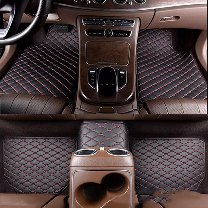 Universal Right Rudder Foot Pad Leather Quilted Embroidered Full Surround Floor Mats