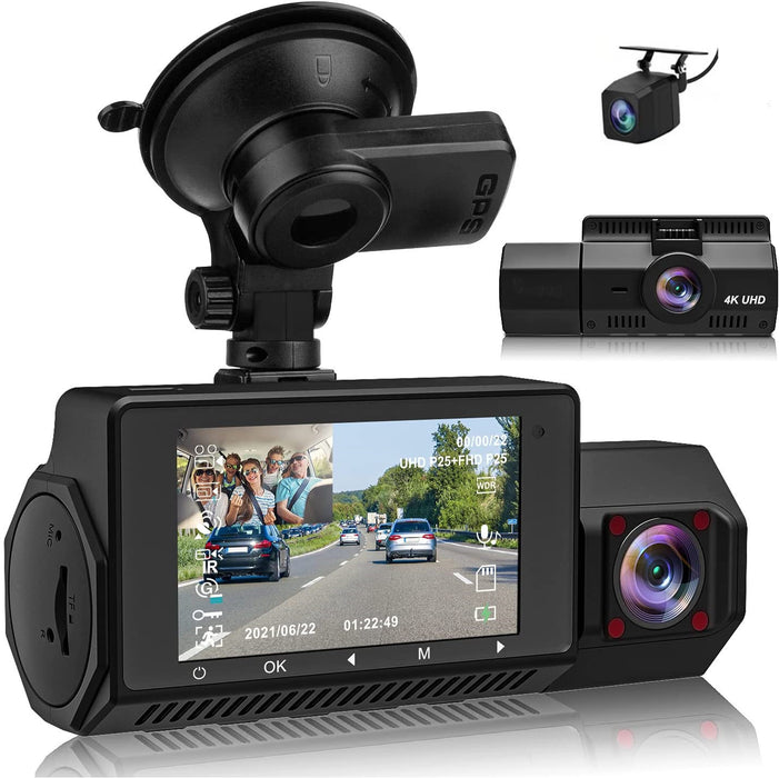 Three-record WIFI Mobile Phone Interconnection Dashcam Car 4K HD Night Vision