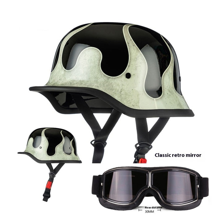 3C German Retro Soldier Helmet Motorcycle Helmet Summer