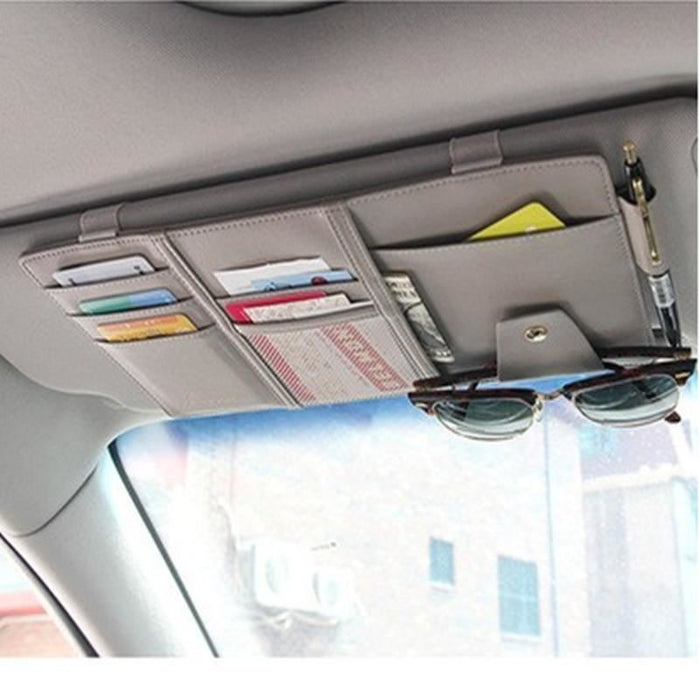 Car Auto Sun Visor Point Pocket Organizer Pouch Bag Card Glasses Storage Holder Car-Styling  IC Card Holder Sunshade Bag Car Organizers