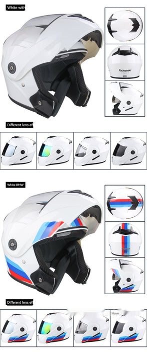 Electric Motorcycle Double Lens Exposed Men And Women Motorcycle Helmet