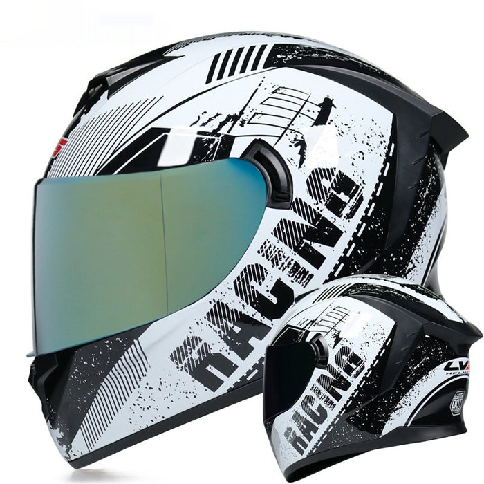 Men's And Women's Full Face Helmet Double Lens Motorcycle Helmet