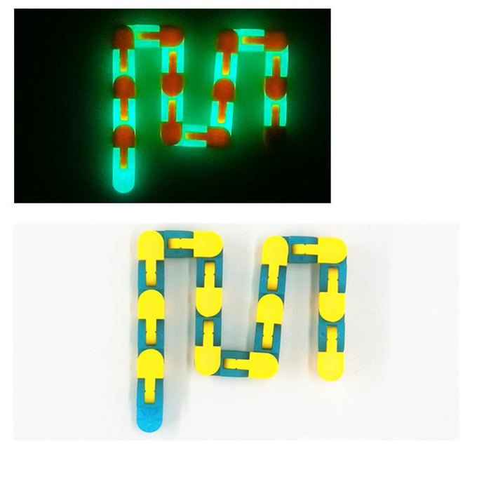 Luminous 24 Sections Decompression Bicycle Chain Track Variety Folding 36 Sections And 48 Sections Chain