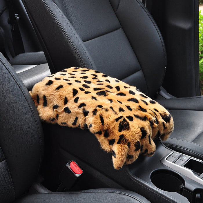 Car Mats Winter Rex Rabbit Fur Cars Armrest Cushion Center Armrests Box Mat Outdoor Travel Throw Pillows Plush Cute Pillow