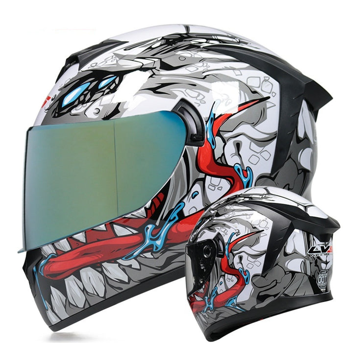 Men's And Women's Full Face Helmet Double Lens Motorcycle Helmet