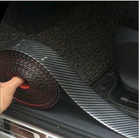 Car Stickers 5D Carbon Fiber Rubber Floor Mats