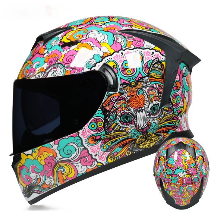 Men's And Women's Full Face Helmet Double Lens Motorcycle Helmet