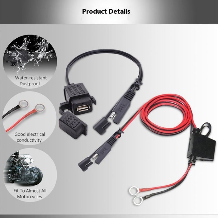 USB Adapter Phone GPS Charging From SAE To Motorcycle