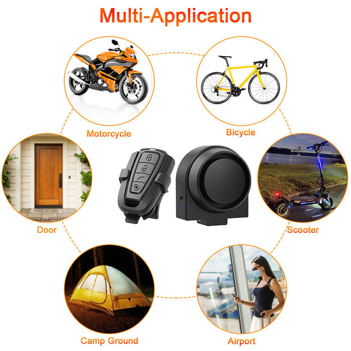 Bicycle Motorcycle Alarm Rechargeable Multifunctional