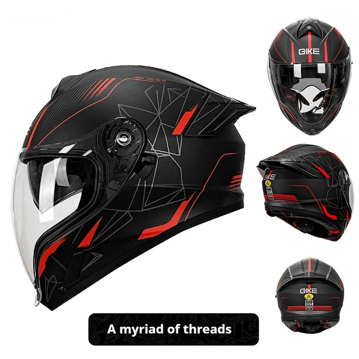 Double Lens Big Tail Motorcycle Helmet