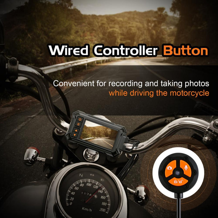 Motorcycle Locomotive Tachograph 3 Inch WIFI HD 1080P Whole Machine Waterproof Dual Lens GPS Recorder