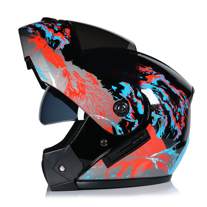 Motorcycle Winter Double-lens Uncovered Helmet